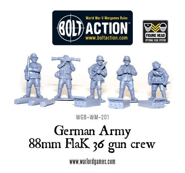 German 88mm Flak 36 gun crew - Bolt Action - Warlord Games