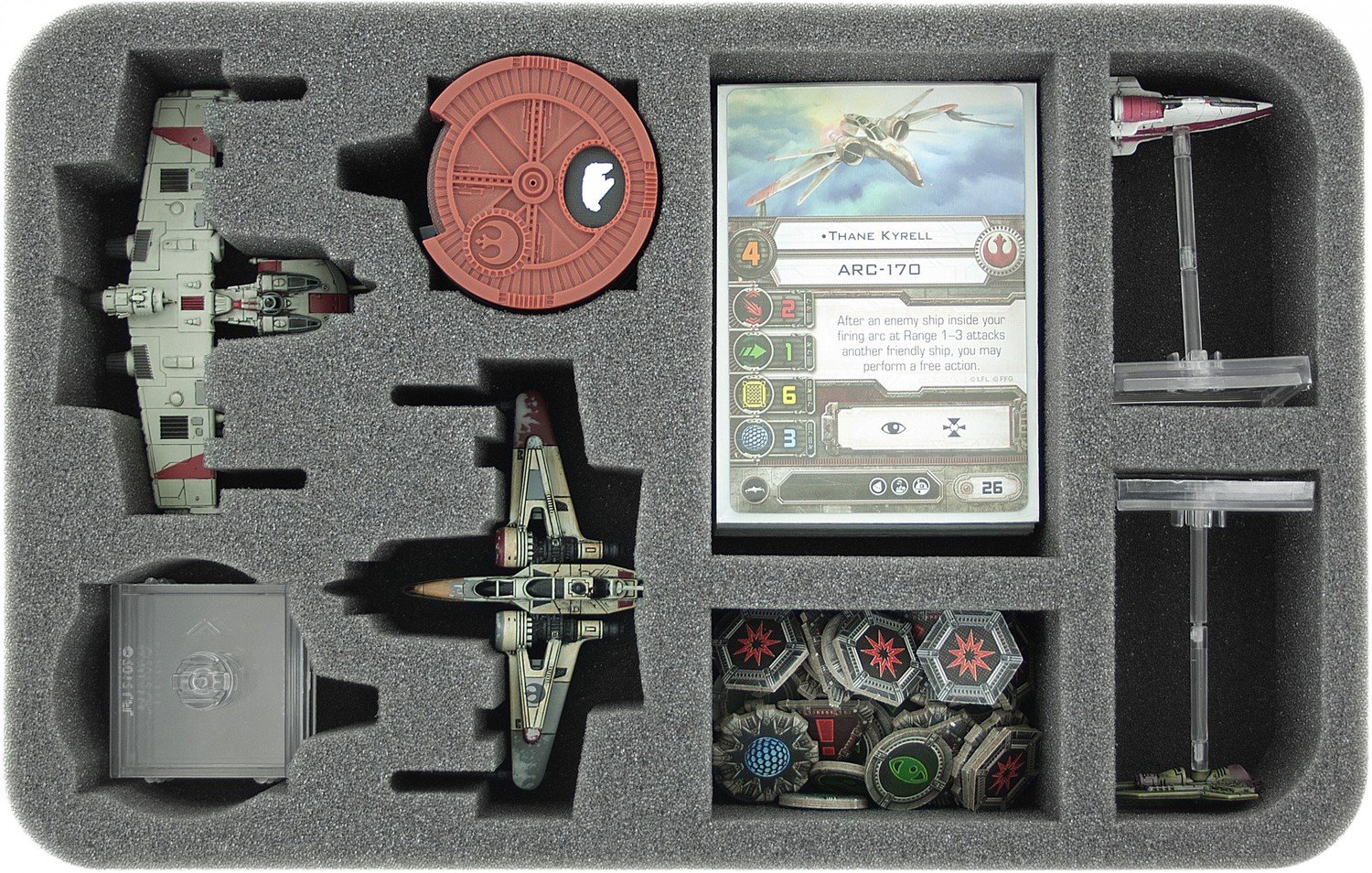 Schaumstoffeinlage für Star Wars X-WING 2 x ARC-170 oder K-Wing Raumschiffe und Zubehör - Feldherr Schaumstoffeinlage für Star Wars X-WING 2 x ARC-170 oder K-Wing Raumschiffe und Zubehör - Feldherr