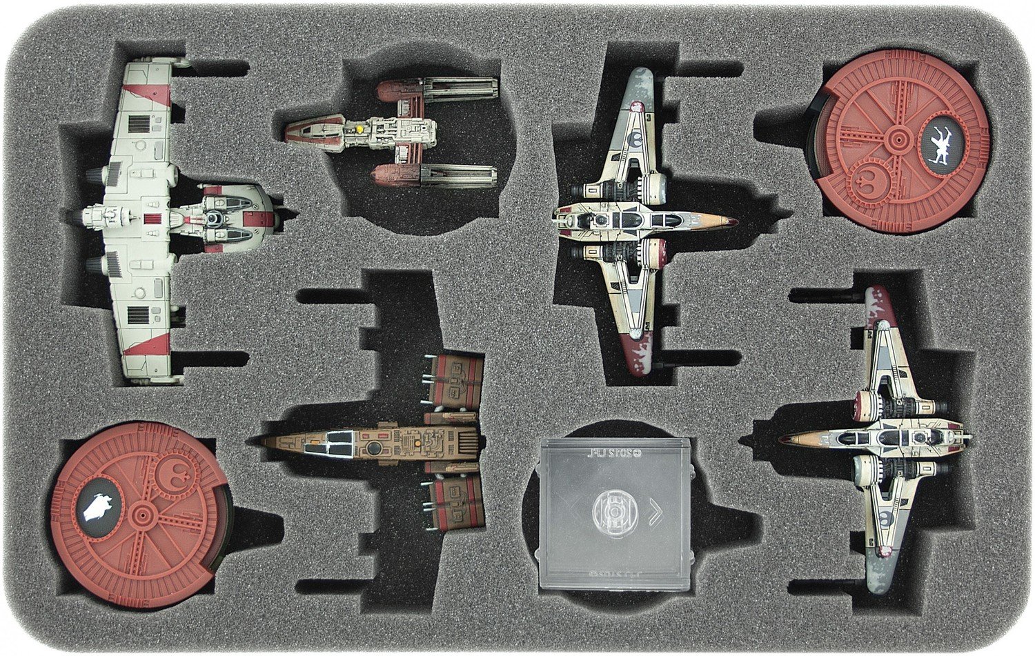 Schaumstoffeinlage für Star Wars X-WING 4 x ARC-170 oder K-Wing und Zubehör - Feldherr Schaumstoffeinlage für Star Wars X-WING 4 x ARC-170 oder K-Wing und Zubehör - Feldherr