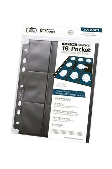 Ultimate Guard 18-Pocket Compact Pages Mini American Schwarz (10) - Ultimate Guard