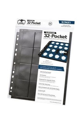 Ultimate Guard 32-Pocket Pages Mini American Schwarz (10) - Ultimate Guard
