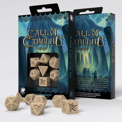 Call of Cthulhu Würfel Set beige & schwarz (7) - Q-Workshop