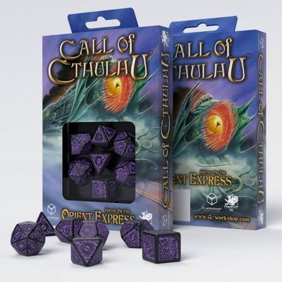 Call of Cthulhu: Horror on the Orient Express Würfel Set schwarz & violett (7) - Q-Workshop