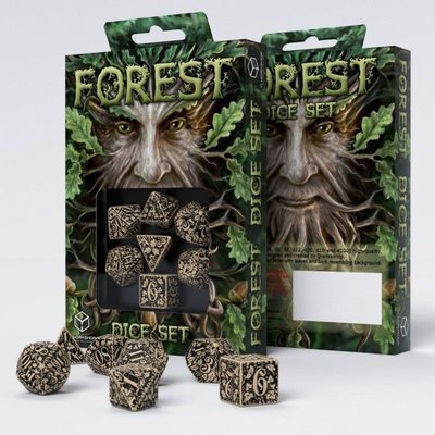 Forest 3D Würfel Set beige & schwarz (7) - Q-Workshop