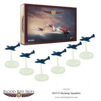 US P-51 Mustang 6 Plane Squadron - Blood Red Skies - Warlord Games