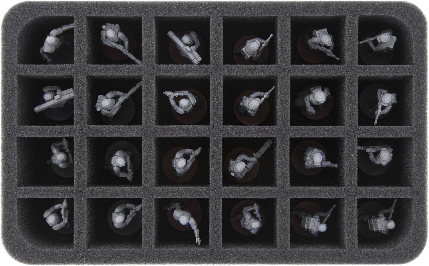 Schaumstoffeinlage für 24 Star Wars Legion Figuren 60 mm Half-Size foam tray with 24 compartments- Feldherr Schaumstoffeinlage für 24 Star Wars Legion Figuren 60 mm Half-Size foam tray with 24 compartments- Feldherr