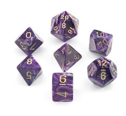Vortex Purple w/gold - 7-Die Set (7) - Chessex