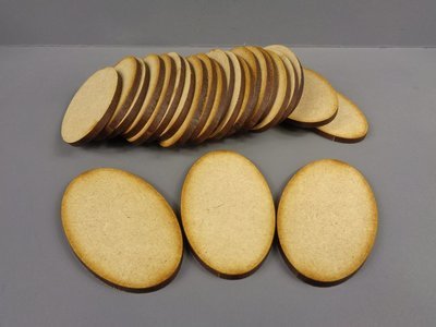 60mm x 35mm Oval Bases (25) - MDF