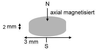 10 Neodym Magnete rund 3 x 2 mm