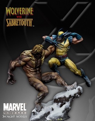 Wolverine vs Sabretooth 70mm - Marvel Knights Miniature