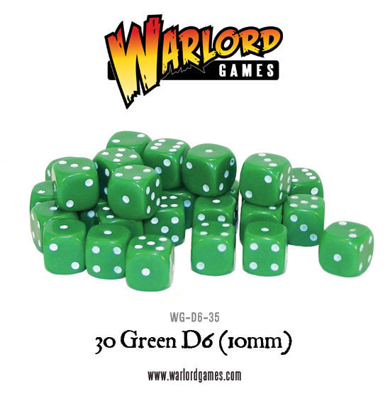Würfel - Grün - D6 - 10mm - Warlord Games