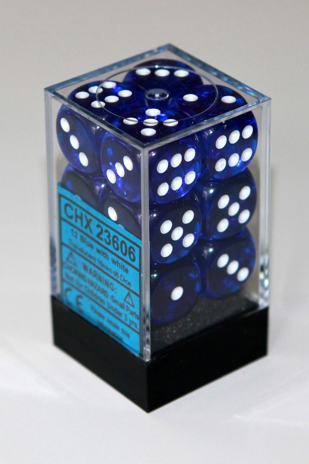 Blau/Weiss - Translucent 16mm D6 Dice Block™ (12) - Chessex Blau/Weiss - Translucent 16mm D6 Dice Block™ (12) - Chessex