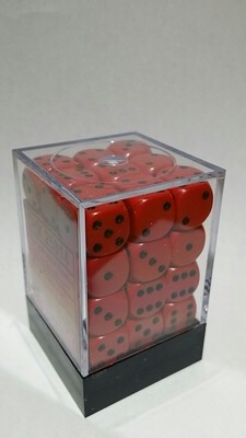 Rot/Schwarz - Opaque 12mm D6 Dice Block™ (36) - Chessex