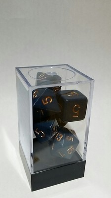 Staubig-Dunkelblau/Kupfer - Opaque Polyhedral 7-Die Set (7) - Chessex