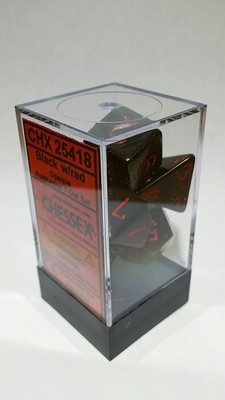Schwarz/Rot - Opaque Polyhedral 7-Die Set (7) - Chessex