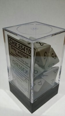 Dunkelgrau/Schwarz - Opaque Polyhedral 7-Die Set (7) - Chessex