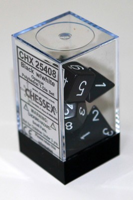 Schwarz/Weiss - Opaque Polyhedral 7-Die Set (7) - Chessex