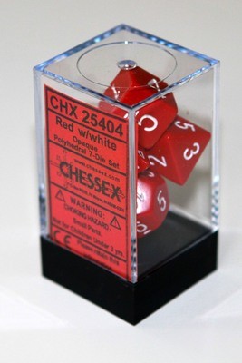 Rot/Weiss - Opaque Polyhedral 7-Die Set (7) - Chessex