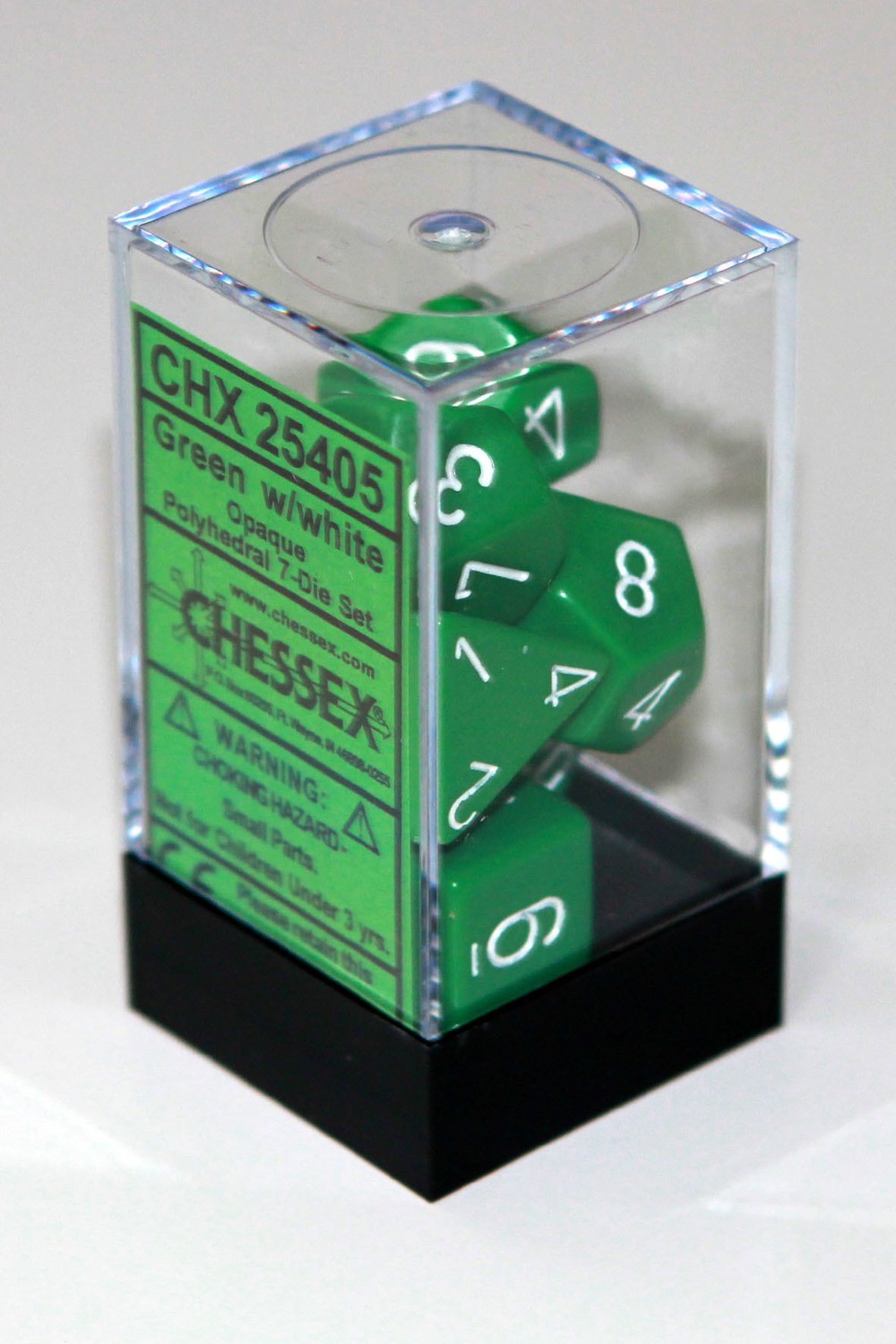 Grün/Weiss - Opaque Polyhedral 7-Die Set (7) - Chessex