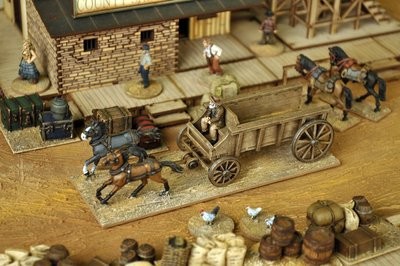 Wagon, driver,horse team and base - Dead Man's Hand