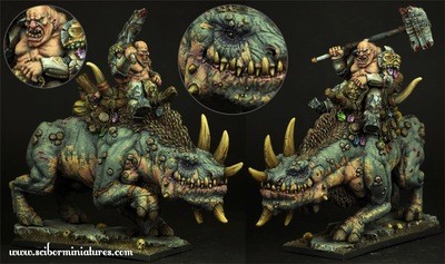 Ogre War Rhino Rider - Scibor Miniatures