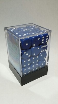 Blau/Weiss - Opaque 12mm D6 Dice Block™ (36) - Chessex