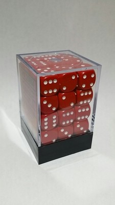Rot/Weiss - Opaque 12mm D6 Dice Block™ (36) - Chessex
