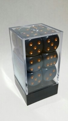 Staubig-Dunkelblau/Kupfer - Opaque 16mm D6 Dice Block™ (12) - Chessex