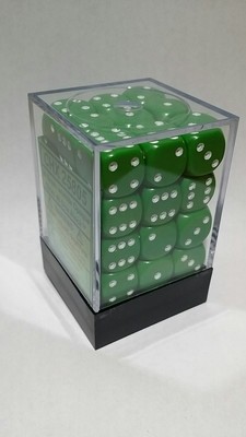 Grün/Weiss - Opaque 12mm D6 Dice Block™ (36) - Chessex