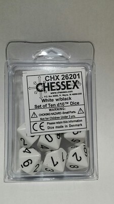 Weiss/Schwarz - Opaque Set of Ten D10's (10) - Chessex