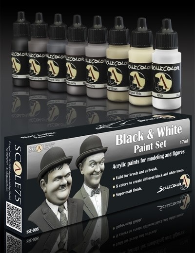 Black and White Paint Set - Schwarz und Weiss Farbset - Scale75