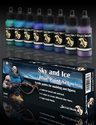 Sky and Ice Blue Paintset - Himmel und Eisblau Farbset - Scale75