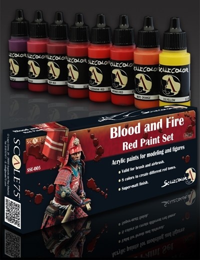 Blood and Fire Red Paintset - Blut und Feuerrot Farbset - Scale75