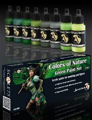 Colors of Nature Green Paintset - Farben der Natur Grün Farbset Paint Set - Scale75