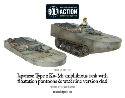 Ka-MI Amphibious tank (Floatation+Waterline) - Imperial Japan - Bolt Action - Warlord Games
