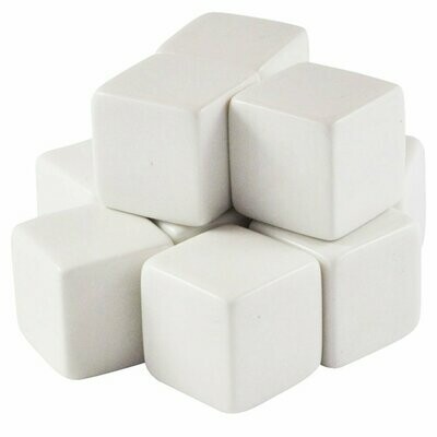 Bag of 10 D6 White Blank Opaque Polyhedral Dice - Chessex Bag of 10 D6 White Blank Opaque Polyhedral Dice - Chessex