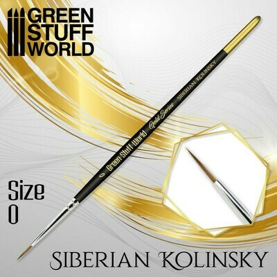 GOLD SERIES Sibirischer Kolinsky Haarpinsel - 0 - Greenstuff World GOLD SERIES Sibirischer Kolinsky Haarpinsel - 0 - Greenstuff World