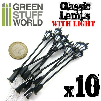 10x Klassische Strassenleuchten mit LED Classic Lamps - Greenstuff World