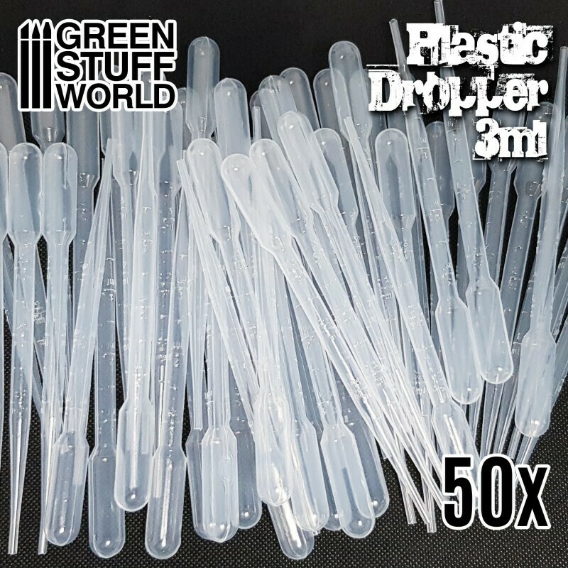 Airbrush lange Pipetten Set 50x Plastic Dropper 3ml - Greenstuff World Airbrush lange Pipetten Set 50x Plastic Dropper 3ml - Greenstuff World