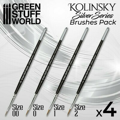 SILVER SERIES Kolinsky Brush Set - Greenstuff World SILVER SERIES Kolinsky Brush Set - Greenstuff World