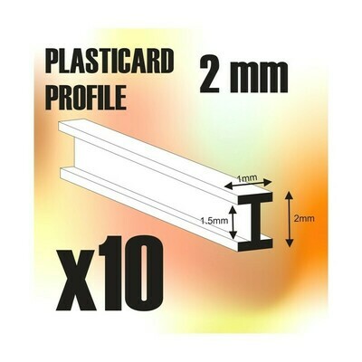 ABS Plasticard - Profile DOUBLE-T 2 mm - Greenstuff World