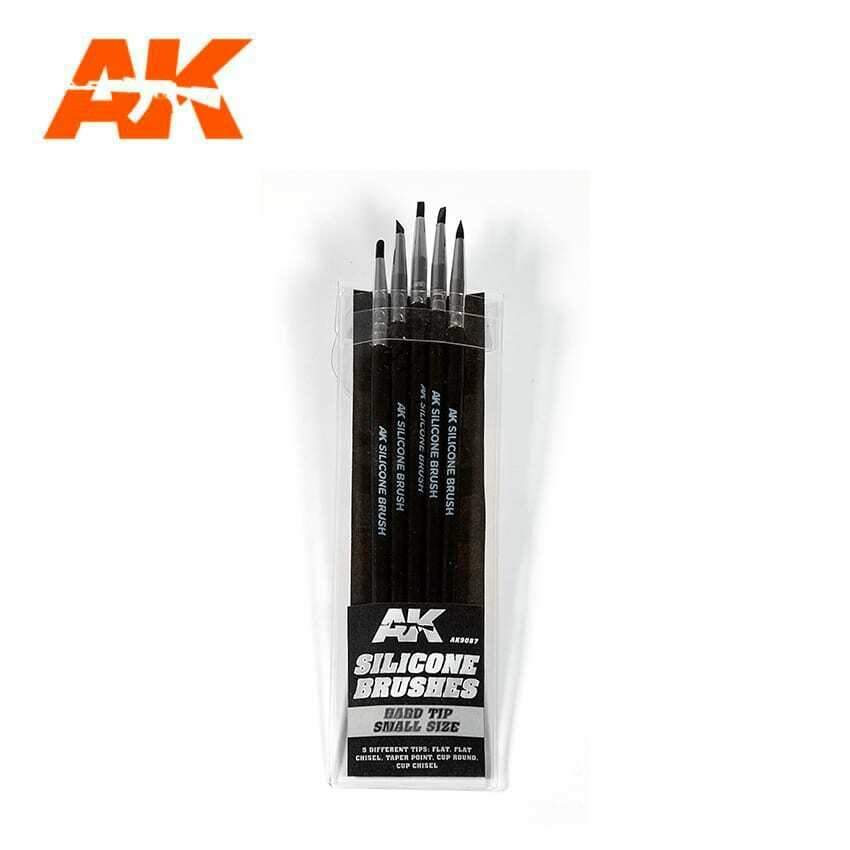 SILICONE BRUSHES HARD TIP SMALL (5 SILICONE PENCILS) - AK Interactive SILICONE BRUSHES HARD TIP SMALL (5 SILICONE PENCILS) - AK Interactive