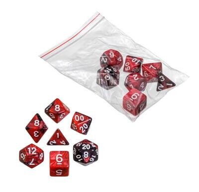 Rot (Marmor) - 7-Die Set (7) - Philos
