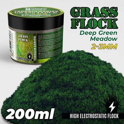 Elektrostatisches Gras 2-3mm - DEEP GREEN MEADOW - 200 ml Flock Nylon - Greenstuff World Elektrostatisches Gras 2-3mm - DEEP GREEN MEADOW - 200 ml Flock Nylon - Greenstuff World