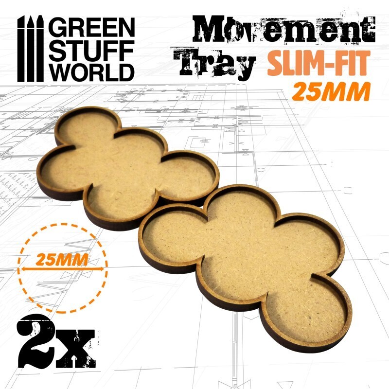 MDF Regimentsbases 25mm x 5 - SLIM-FIT - Greenstuff World MDF Regimentsbases 25mm x 5 - SLIM-FIT - Greenstuff World