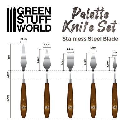 Werkzeuge für Palettenmesser und Modellierspachtel Palette Knife Set - Greenstuff World Werkzeuge für Palettenmesser und Modellierspachtel Palette Knife Set - Greenstuff World