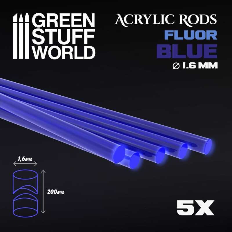 Acrylic Rods - Round 1.6 mm Fluor BLUE - Greenstuff World Acrylic Rods - Round 1.6 mm Fluor BLUE - Greenstuff World