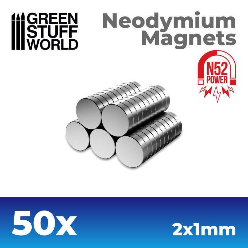 Neodym-Magnete 2x1mm - 50 stück (N52) - Greenstuff World Neodym-Magnete 2x1mm - 50 stück (N52) - Greenstuff World