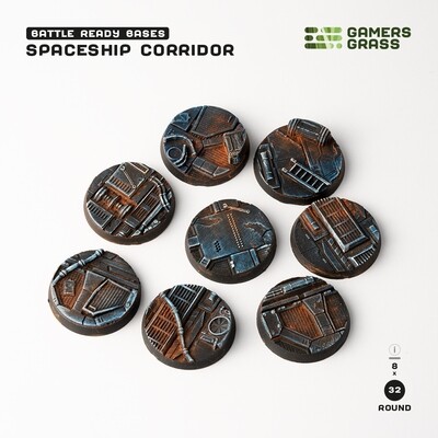 Spaceship Corridor Bases Round 32mm (x8) - Gamers Grass Spaceship Corridor Bases Round 32mm (x8) - Gamers Grass