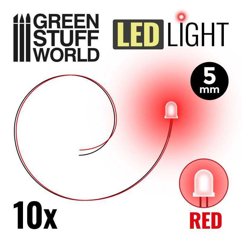 Red LED Lights - 5mm - Greenstuff World